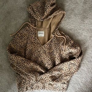 Abercrombie & Fitch Brown Leopard Print Hoodie